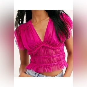 Free People Top in hot pink